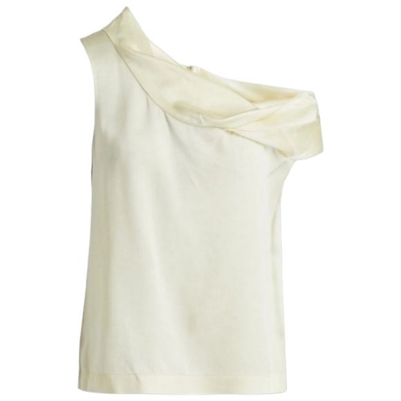 3.1 Phillip Lim One-Shoulder Sleeveless Top, Size 10, Cream, NWT - Picture 3 of 14